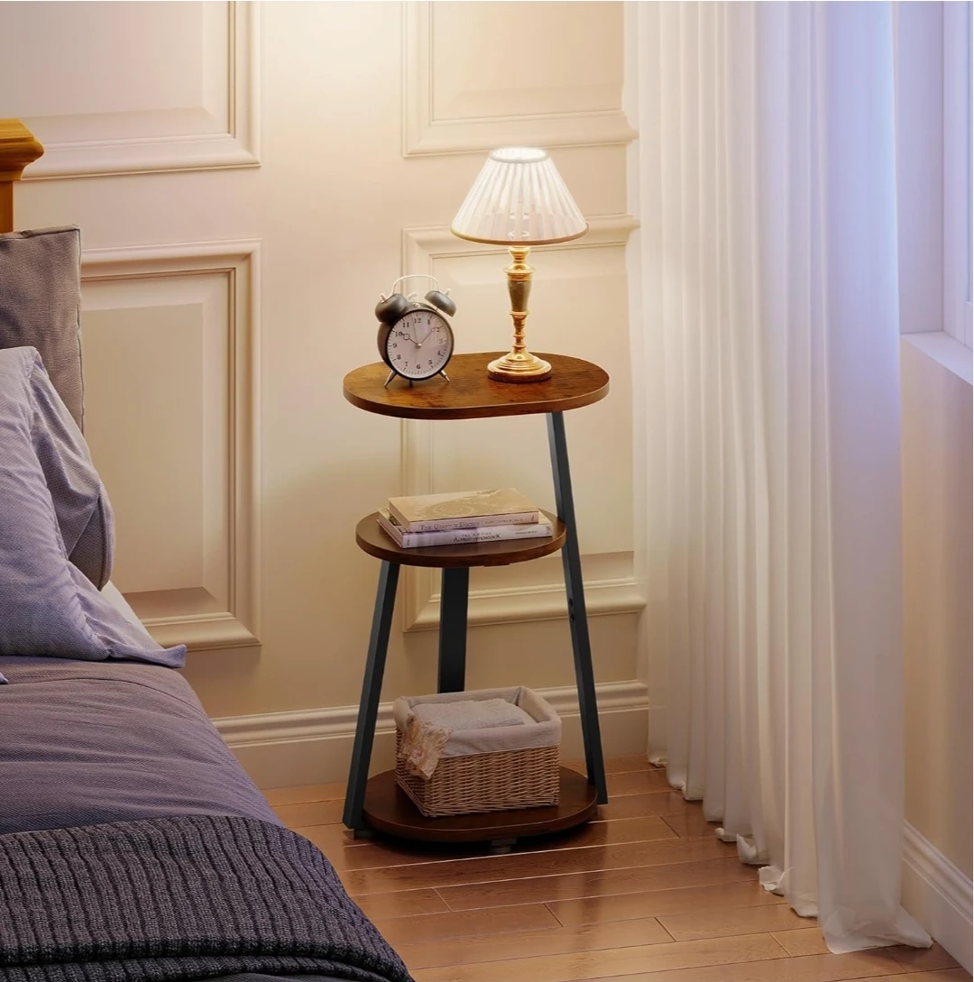 3-Tier Side Table with Rustic Wood Finish | Home decor - photo 4
