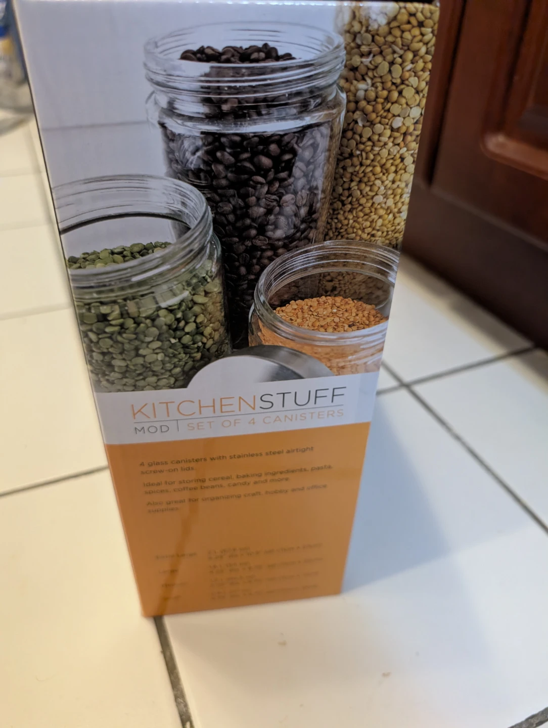 BNIB KitchenStuff MOD Set of 4 Glass Canisters - photo 2