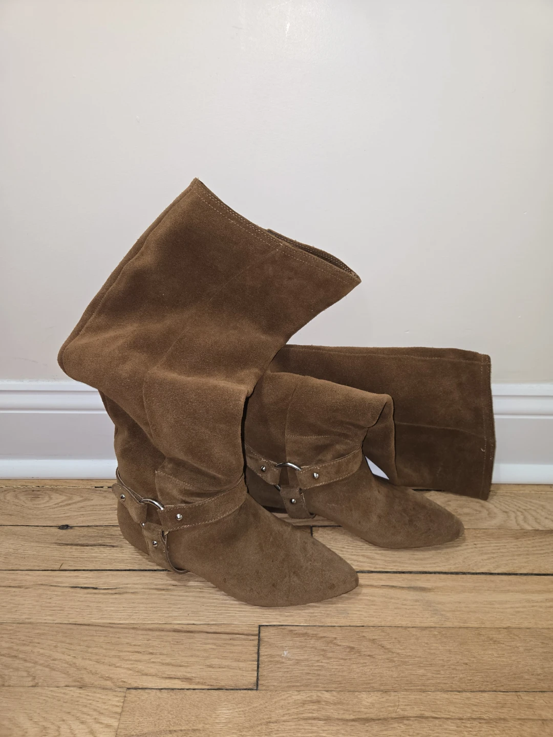 Brown Suede Knee-High Boots - photo 4