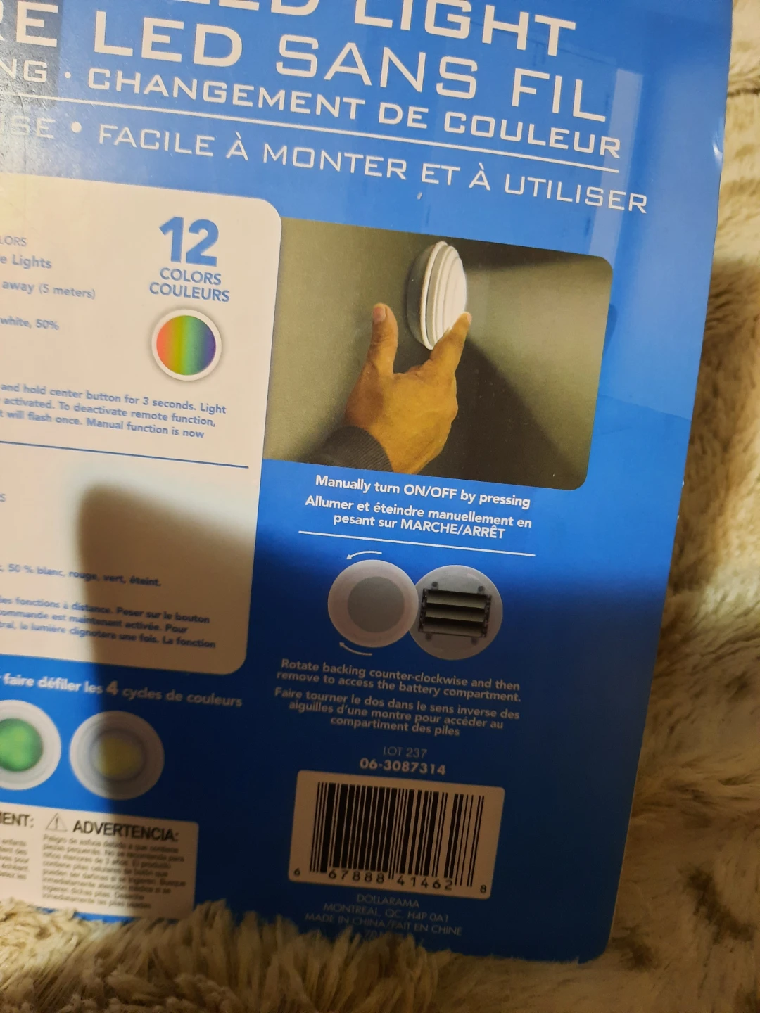 Electra Wireless LED Push Button Light with Remote - photo 4