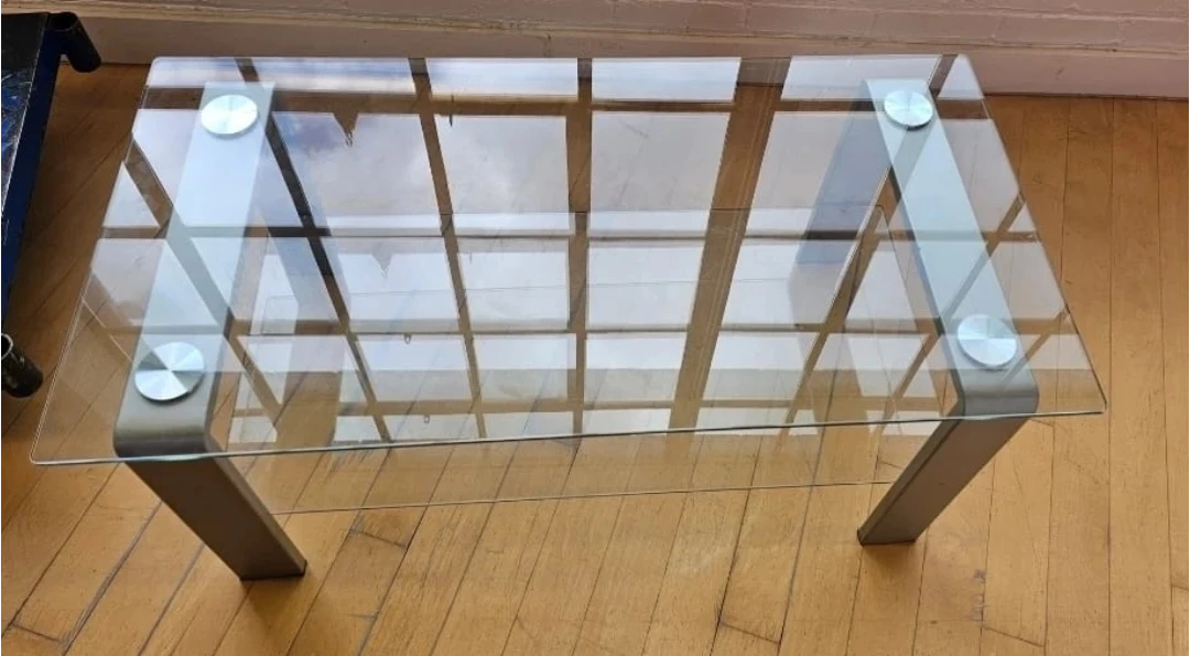 Glass and Metal Coffee Table - photo 2