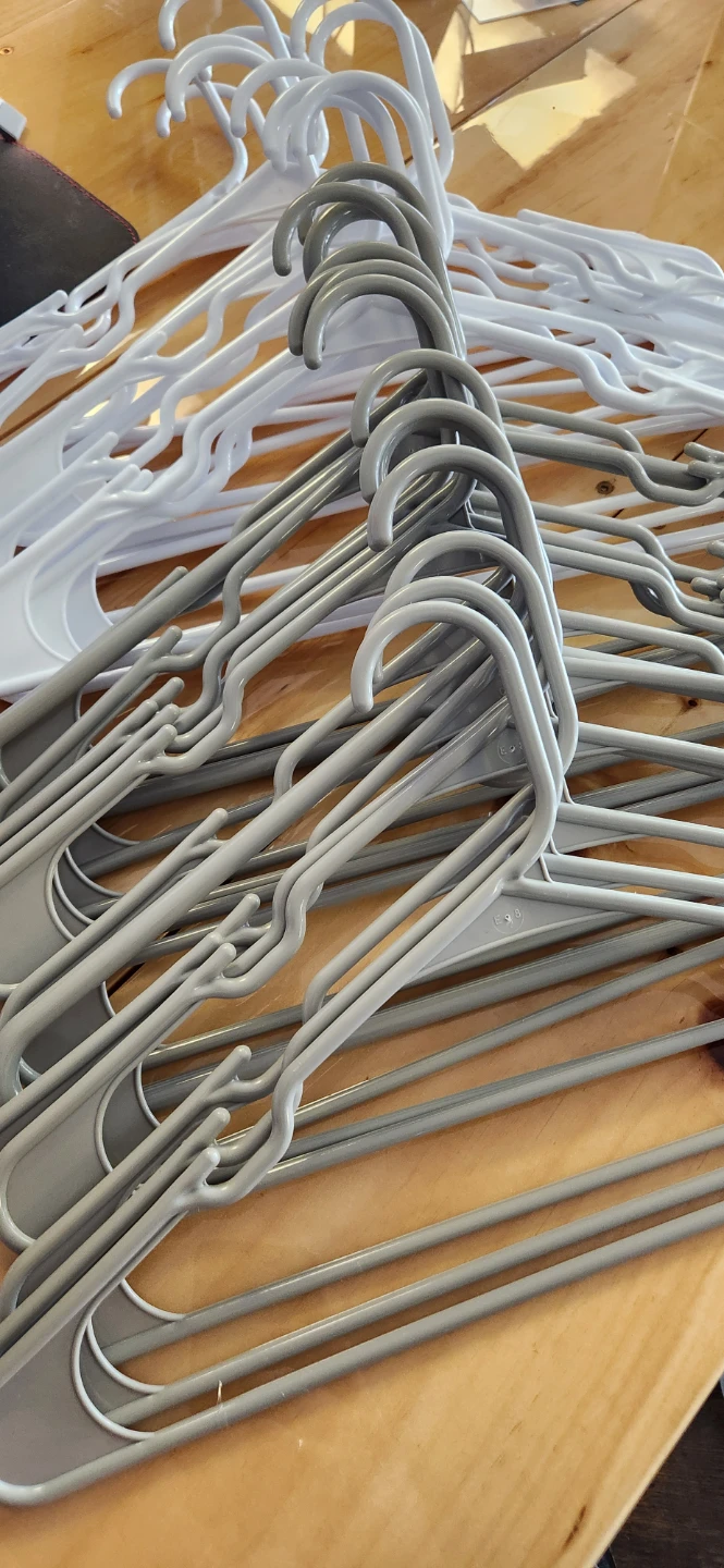 Bulk Plastic Hangers - White and Grey Pack Of 25 - photo 3