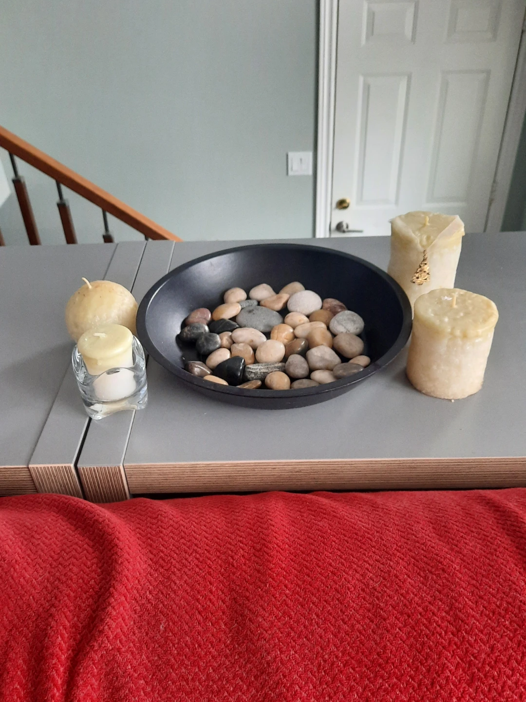 Decorative Candle and Stone Bowl Set - photo 2