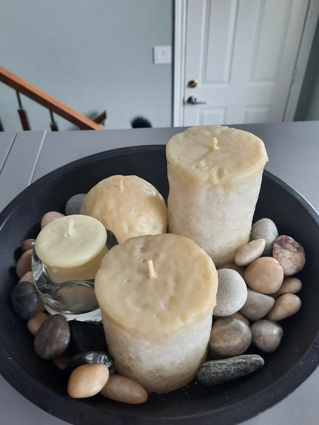 Decorative Candle and Stone Bowl Set - photo 4