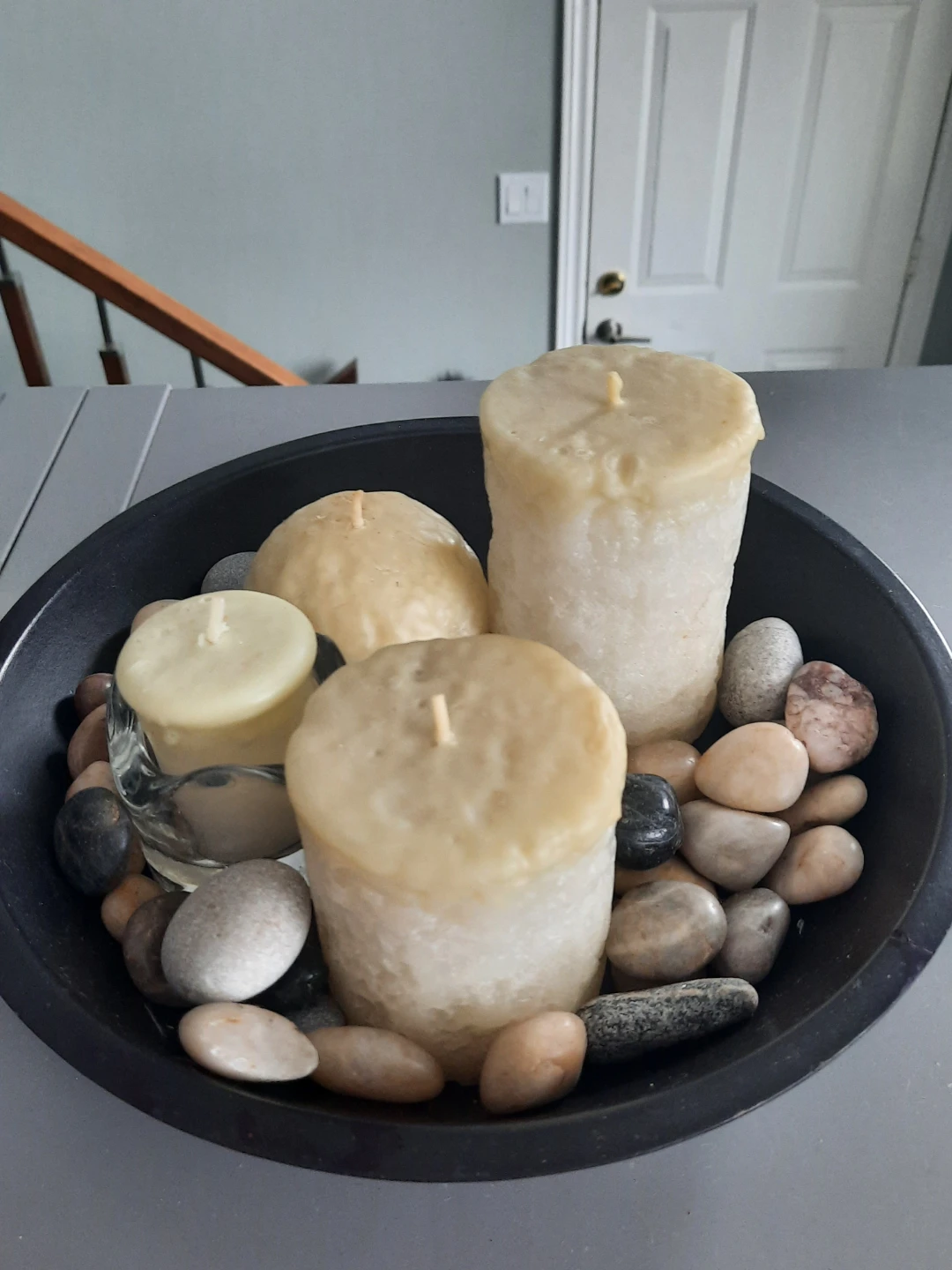 Decorative Candle and Stone Bowl Set - photo 5