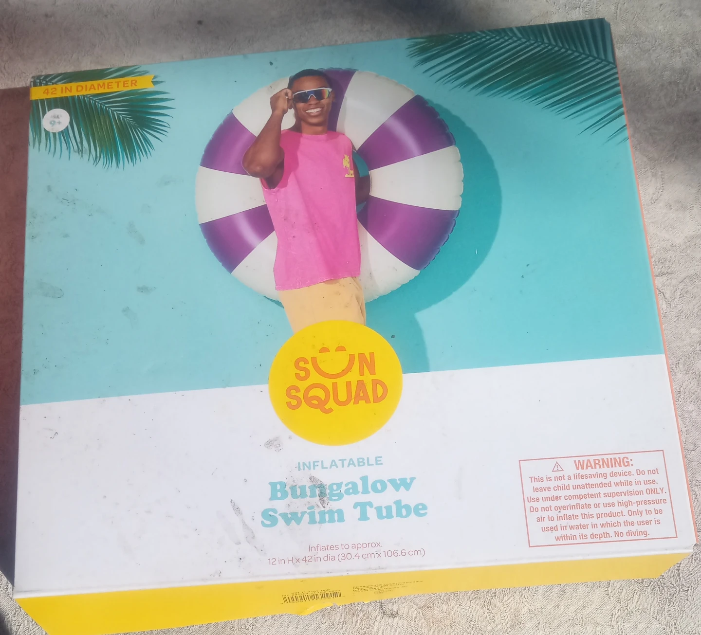 Sun Squad Inflatable Bungalow Swim Tube - 48" Diameter
