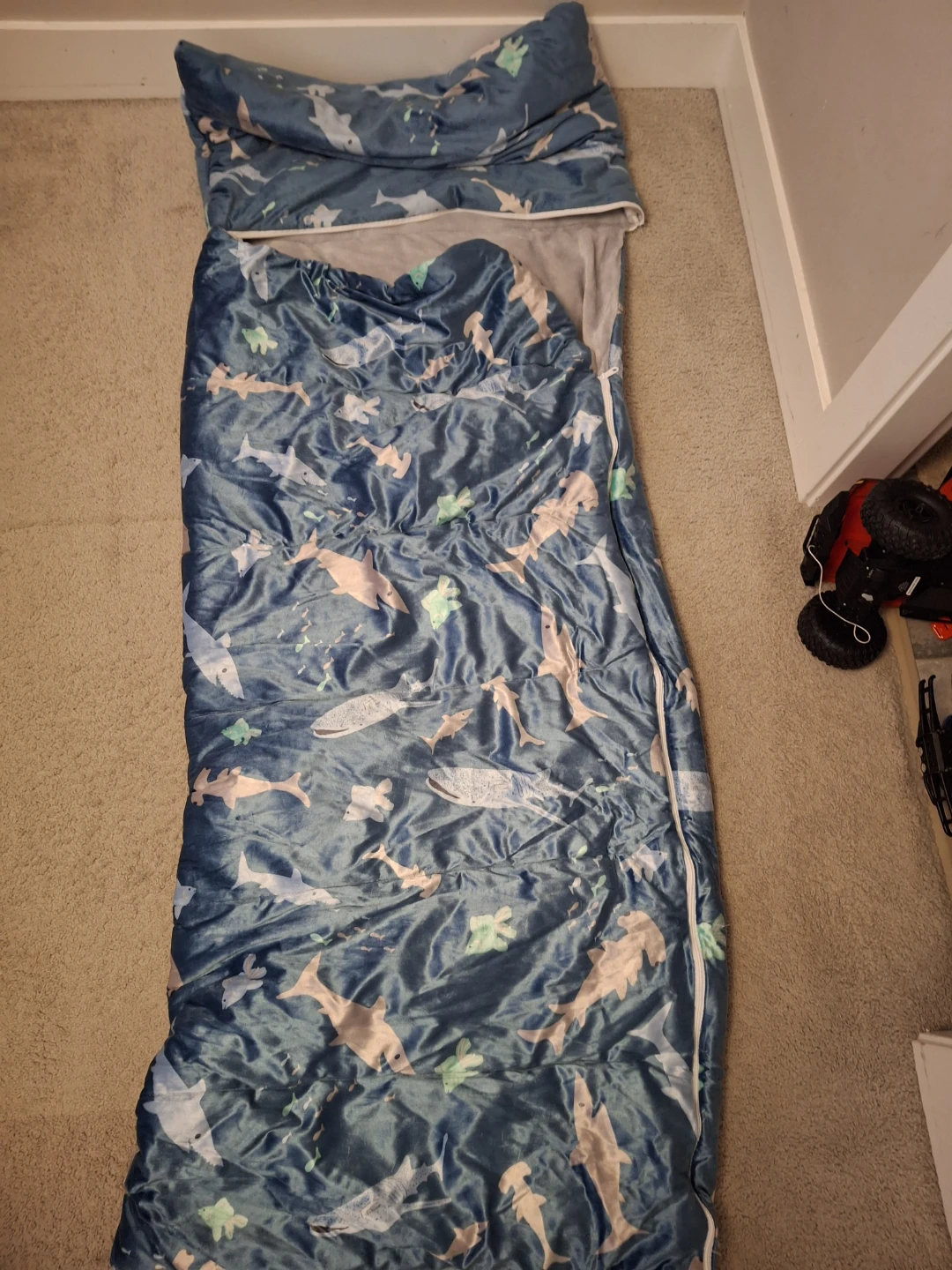 Kid's Sleeping Bag with Shark Print - photo 5