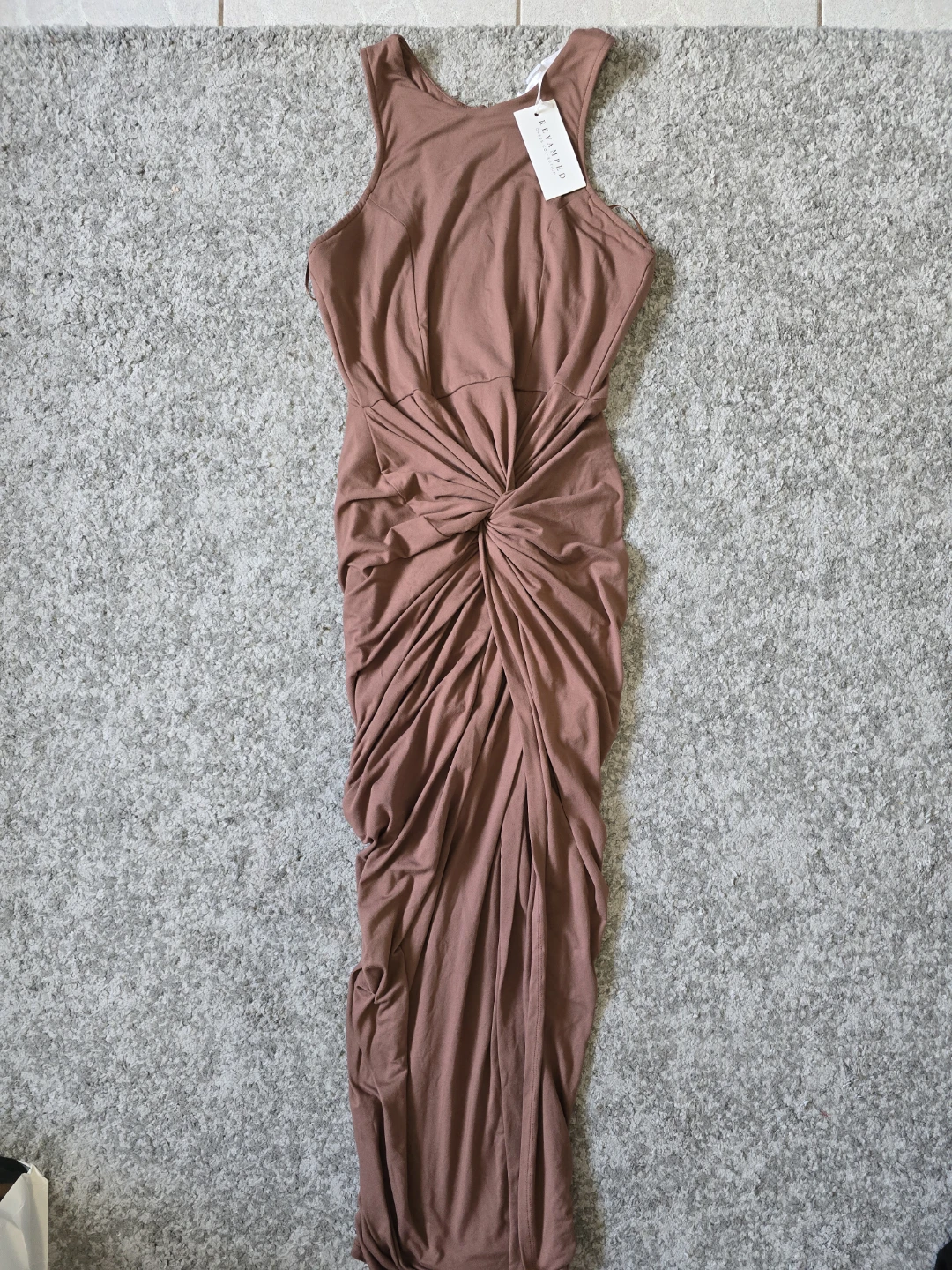 REVAMPED Draped Maxi Dress - Rose Taupe