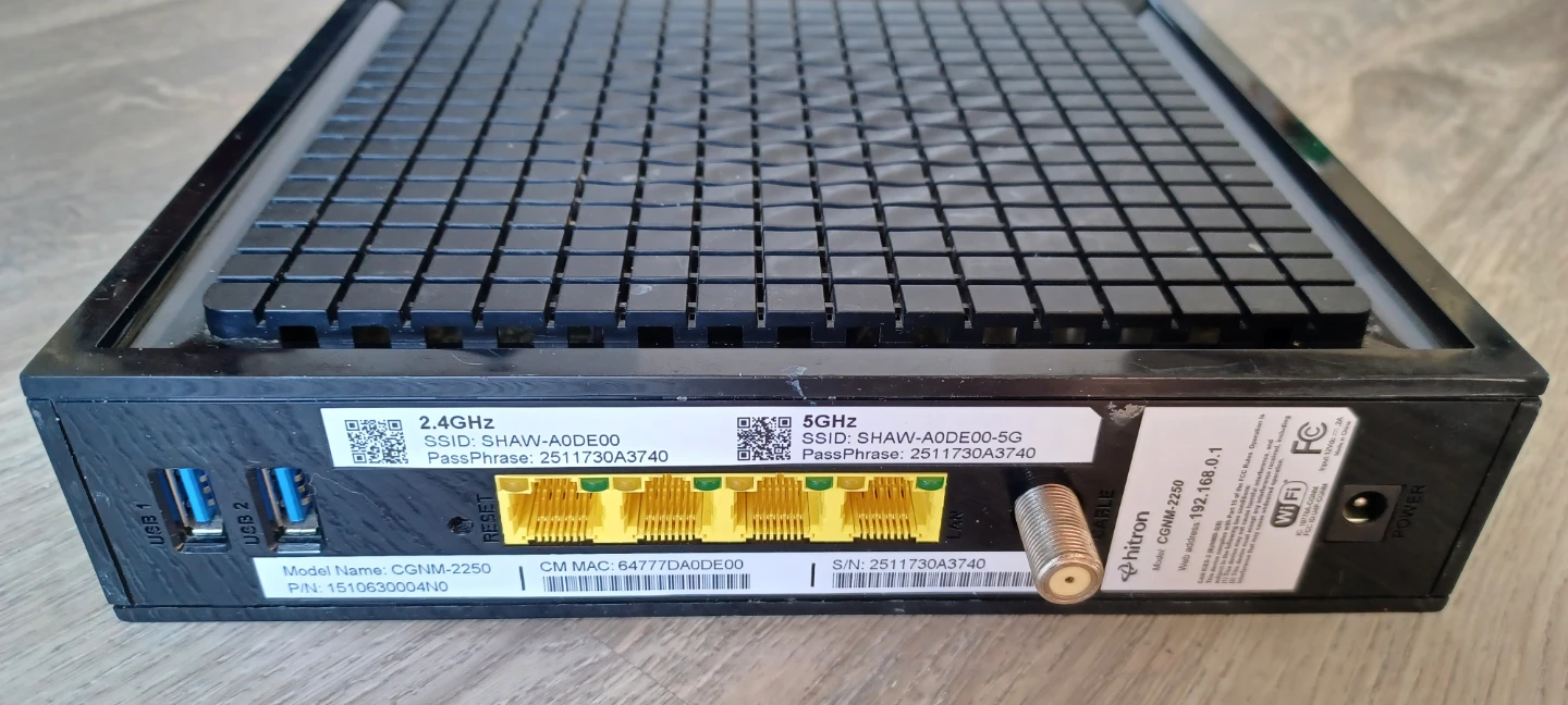 Hitron CGNM-2250 Wi-Fi Router/Modem (Shaw) - photo 3