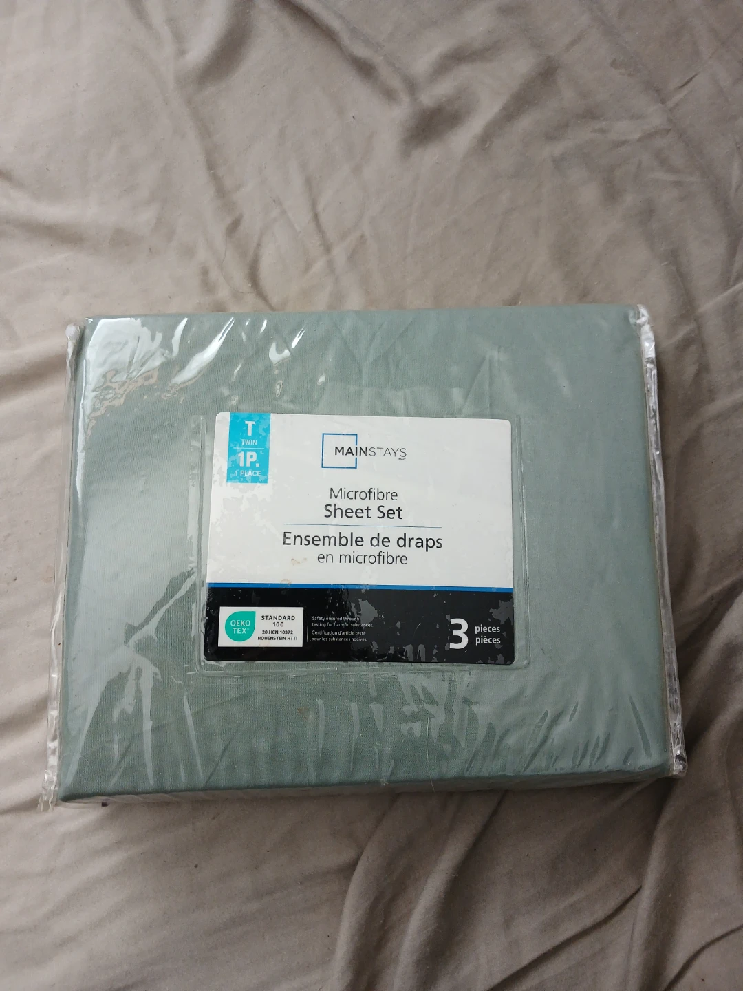 Mainstays Twin Microfibre Sheet Set - Light Green