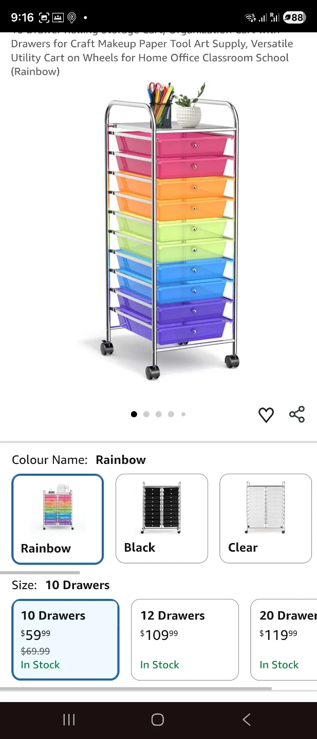 10 Drawer Rolling Storage Cart - photo 4