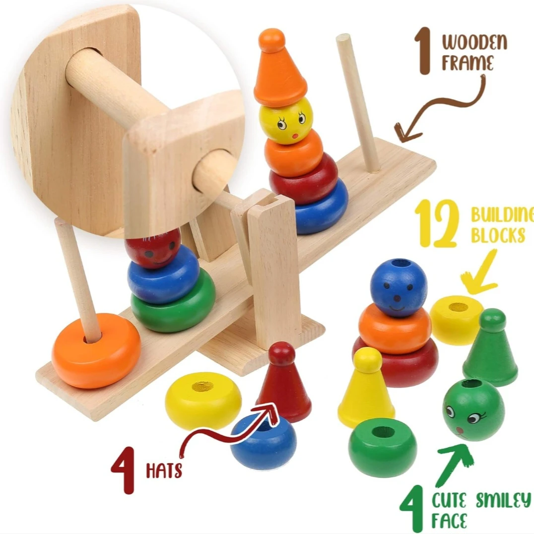 Boxiki Kids Rainbow Wooden Stacking Toy | Blocks | Stacking ... - photo 4