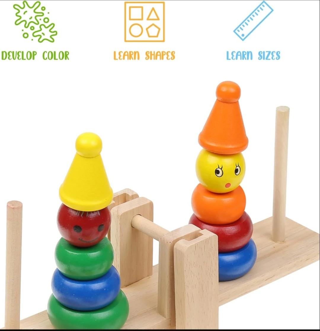 Boxiki Kids Rainbow Wooden Stacking Toy | Blocks | Stacking ... - photo 5