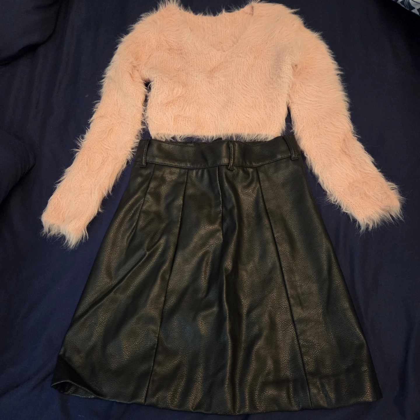 Black Faux Leather Skirt