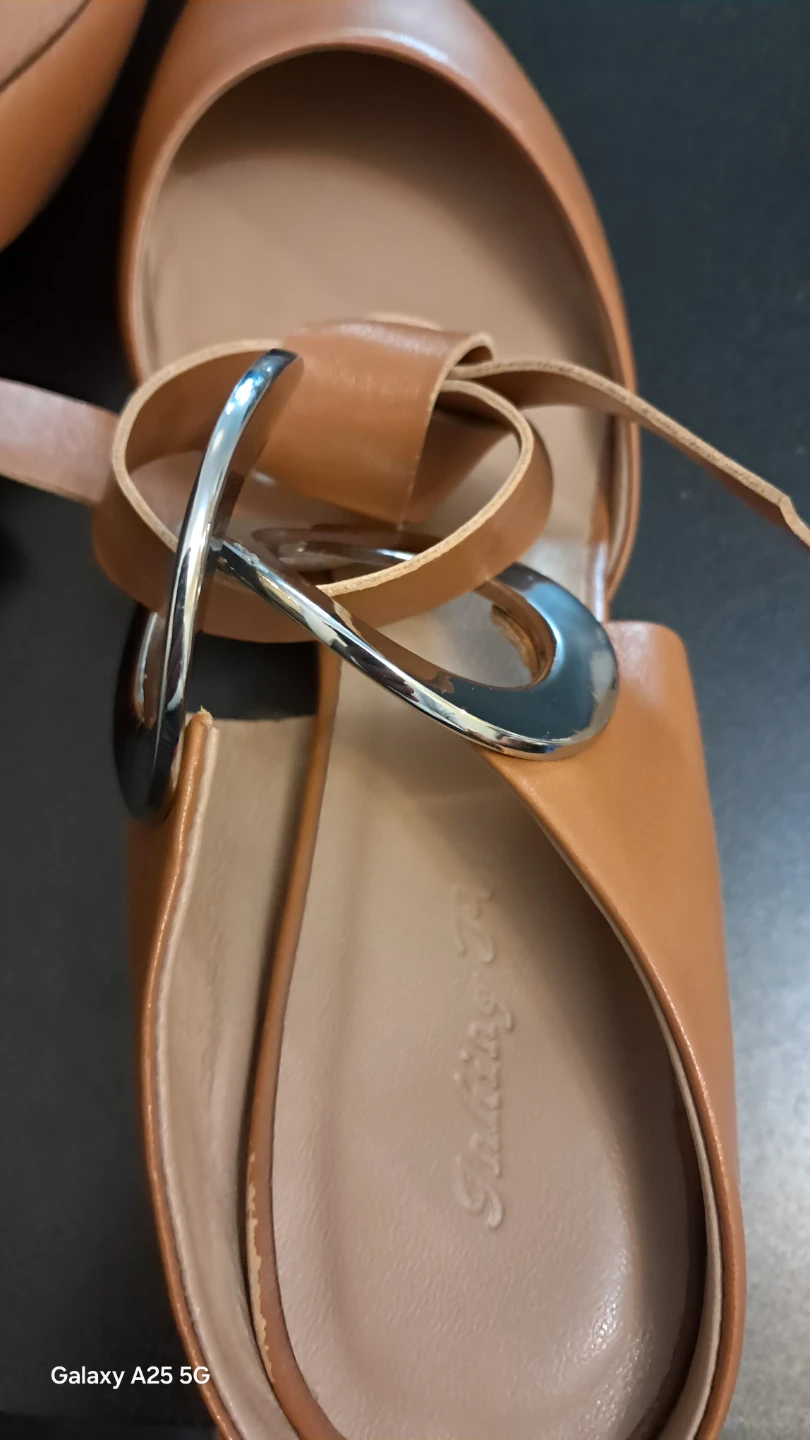 Brown D'Orsay Heel Sandals with Silver Buckle - photo 3