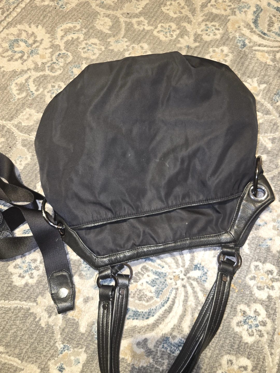 Black Nylon and Leather Shoulder Bag - photo 2