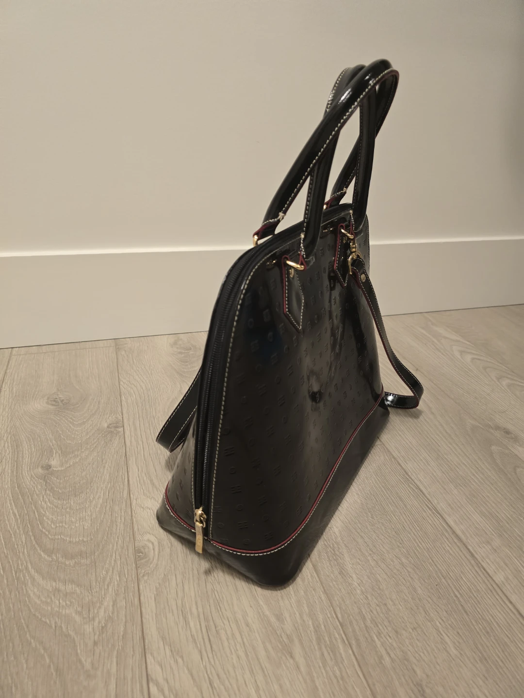 ARCADIA Black Genuine Leather Satchel Handbag - photo 2