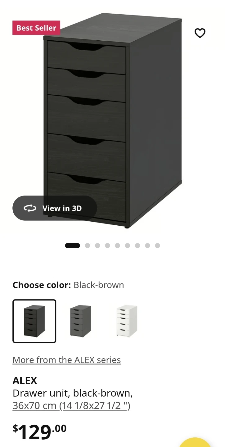 IKEA ALEX Drawer Unit - Black - photo 2