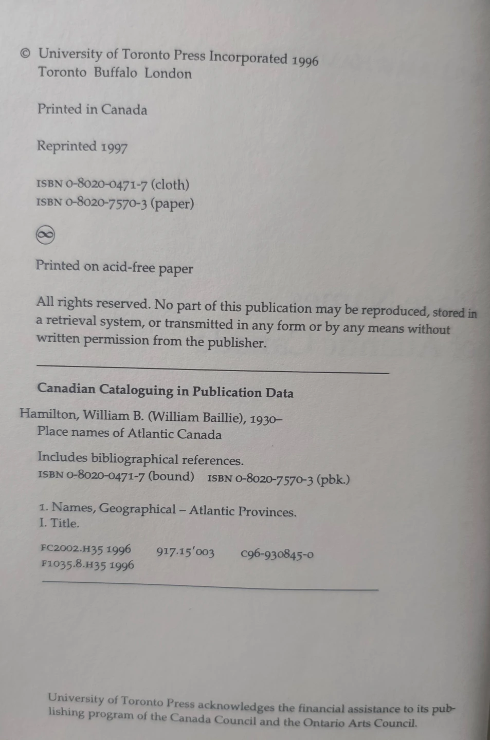 Place Names of Atlantic Canada, Softcover Book, 1997 - photo 3