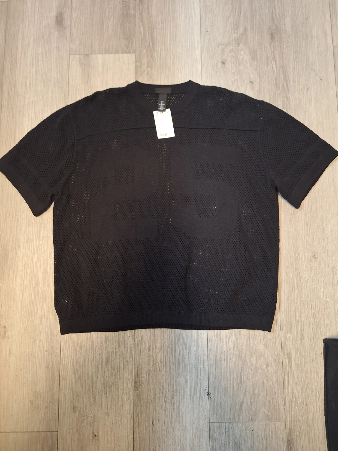 Black H&M Mesh T-Shirt - Size L