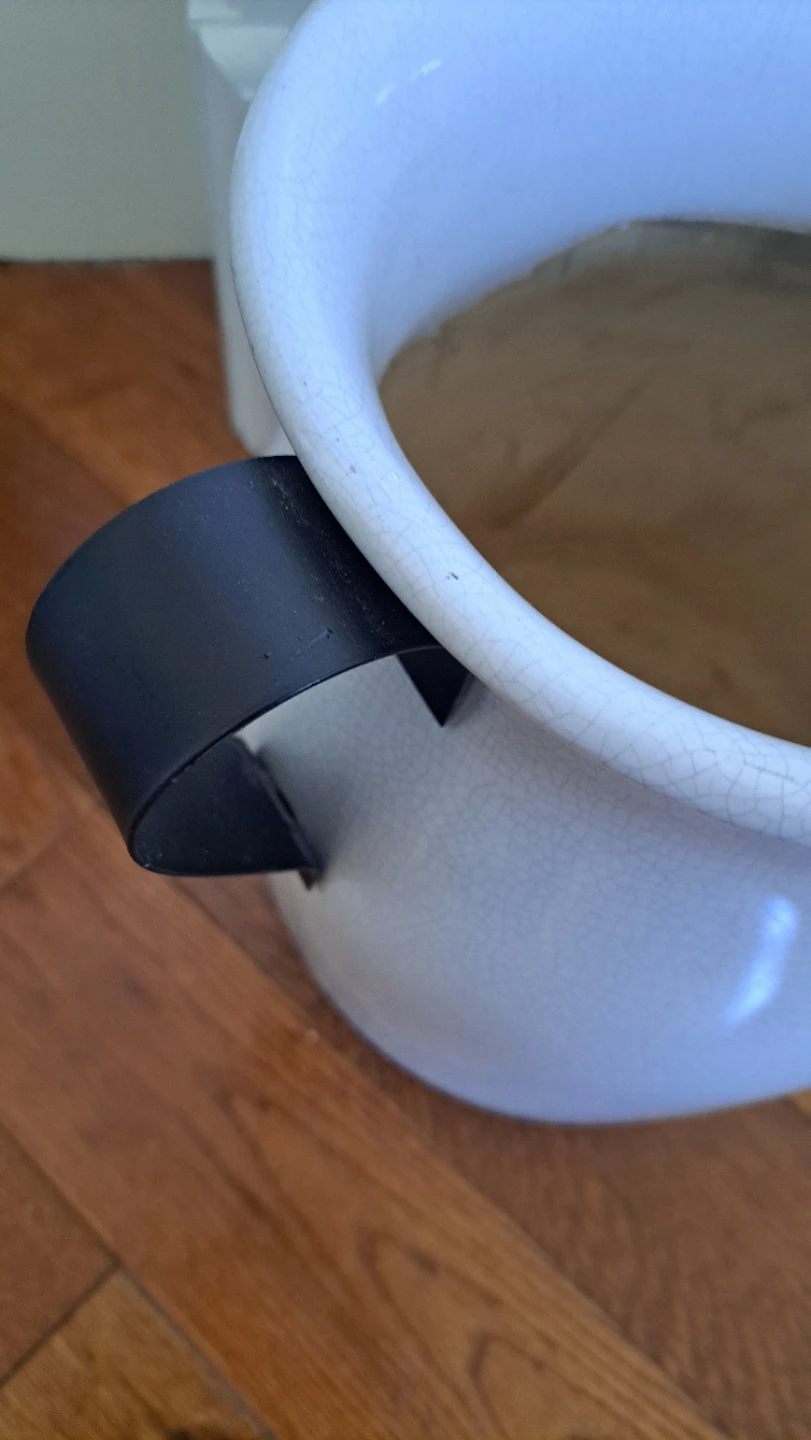 White Ceramic Planter Pot with Black Handles - photo 3