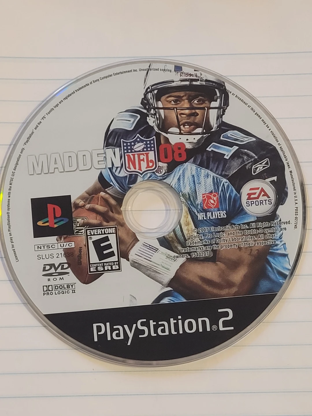 Madden NFL 08 PlayStation 2 Game Disc