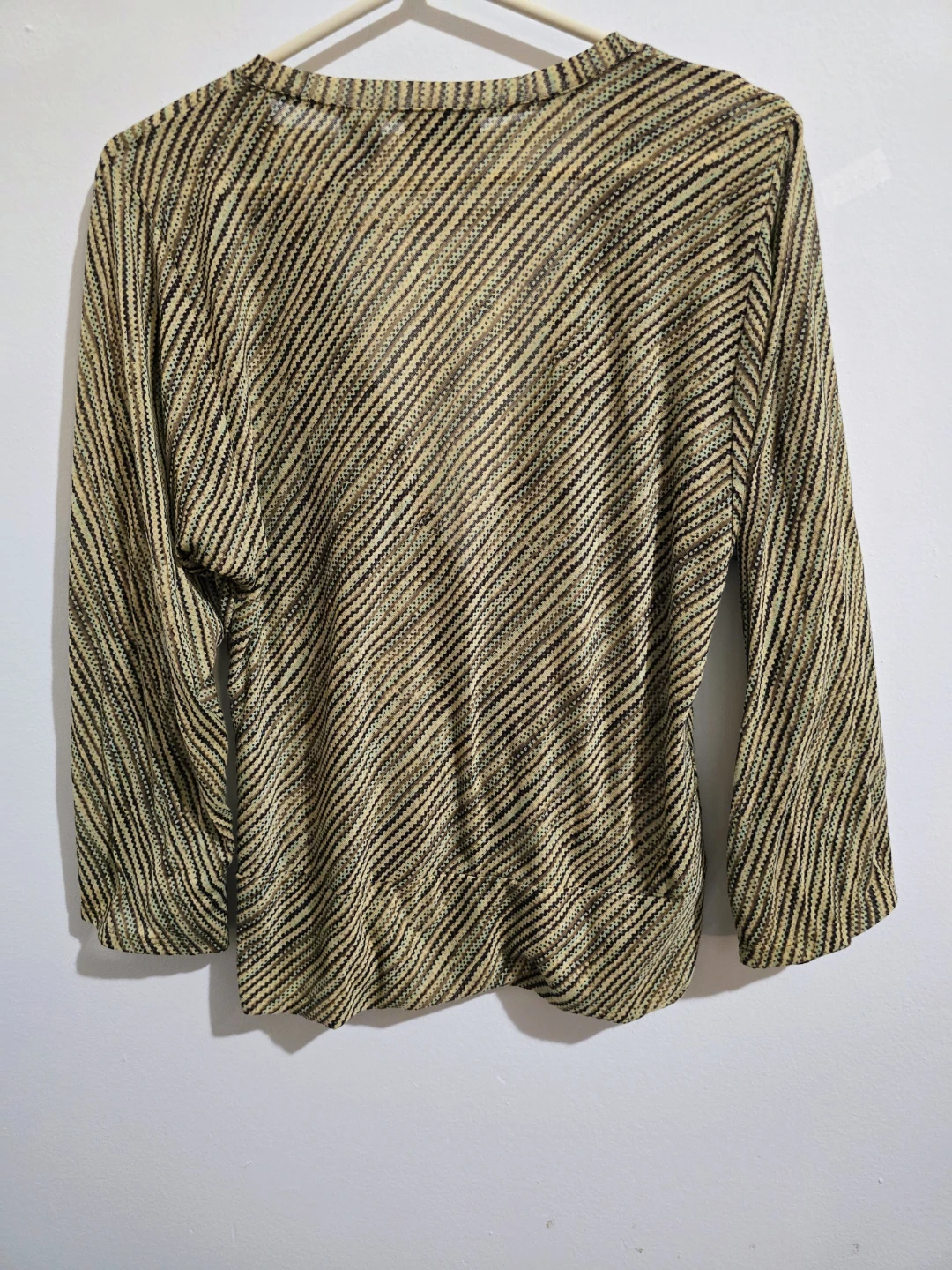 New York & Company Striped V-Neck Wrap Top Size M - photo 3