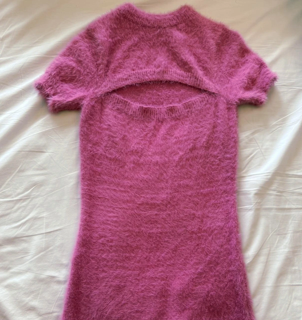 Pink Fuzzy Cutout Mini Dress - photo 2