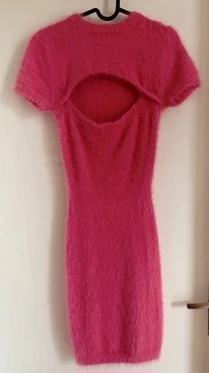 Pink Fuzzy Cutout Mini Dress - photo 3