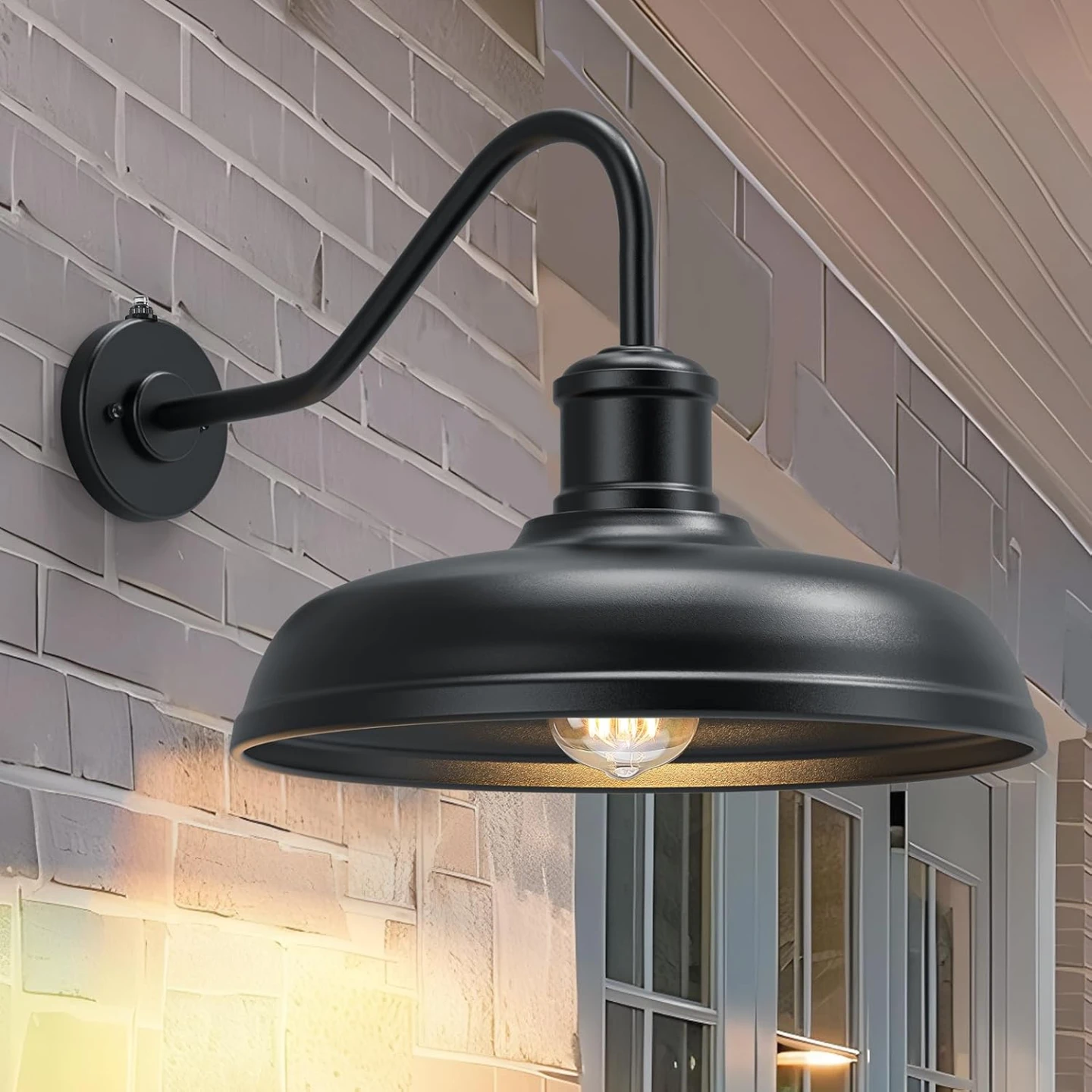 Large Dome Dusk to Dawn Gooseneck Wall Lights 2 Pack BNIB - photo 4