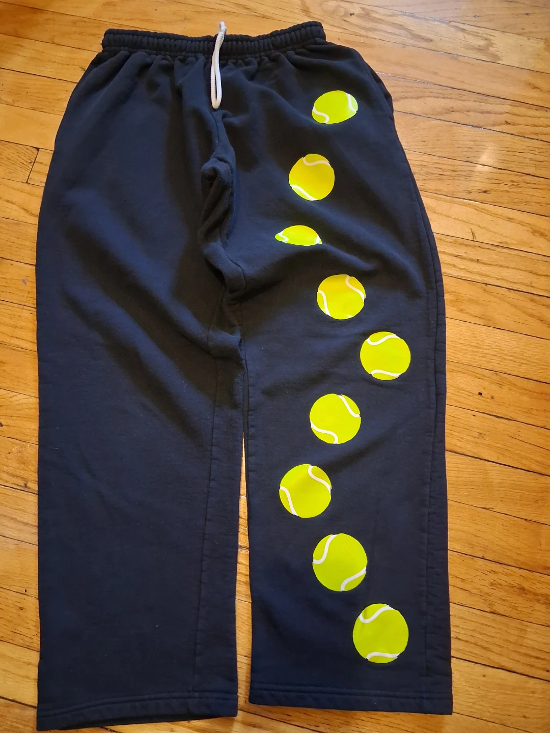 Gildan Black Sweatpants with Tennis Ball & Paw Print Graphics