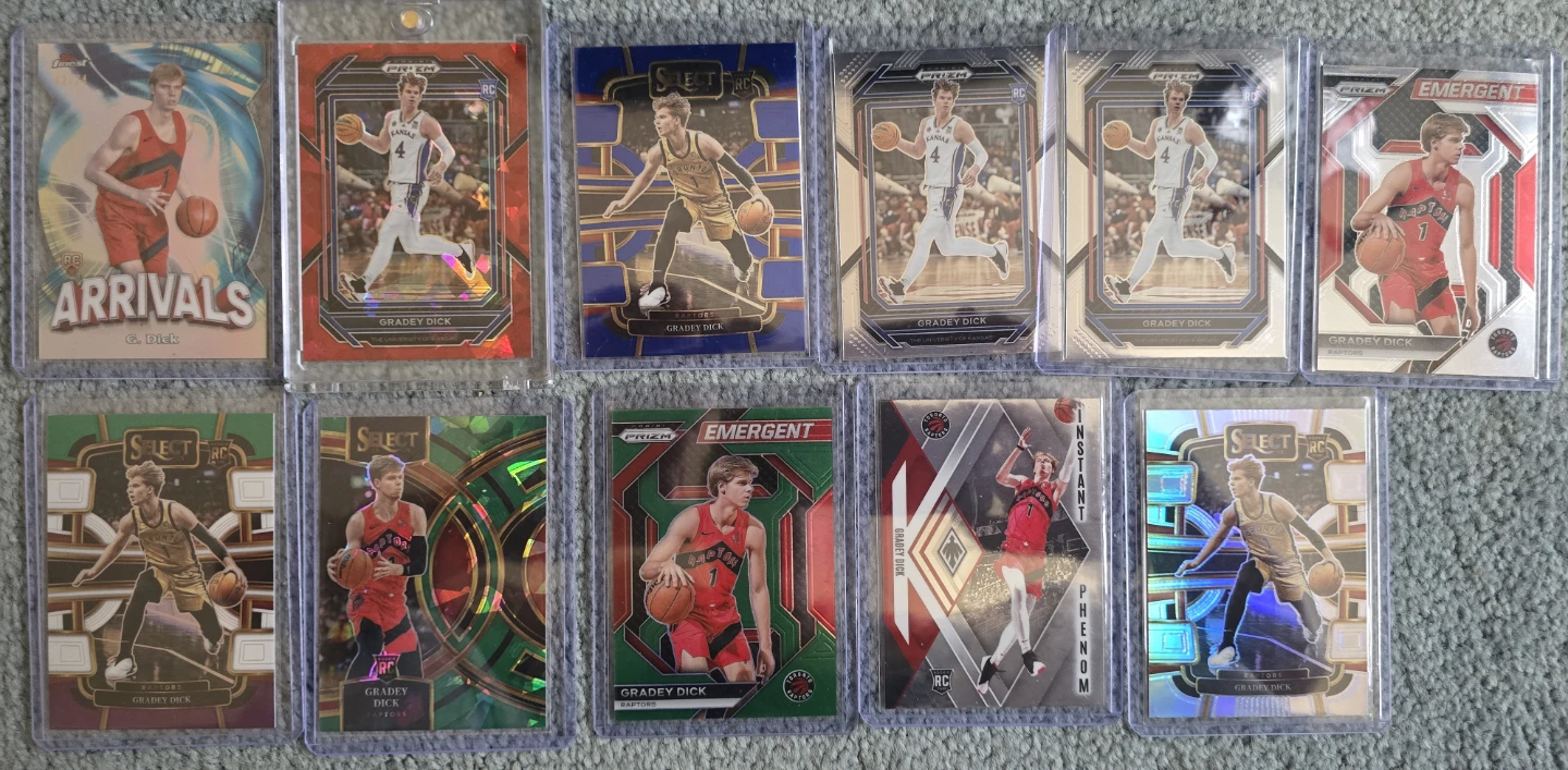 Gradey Dick Basketball Card Lot (11 Cards)