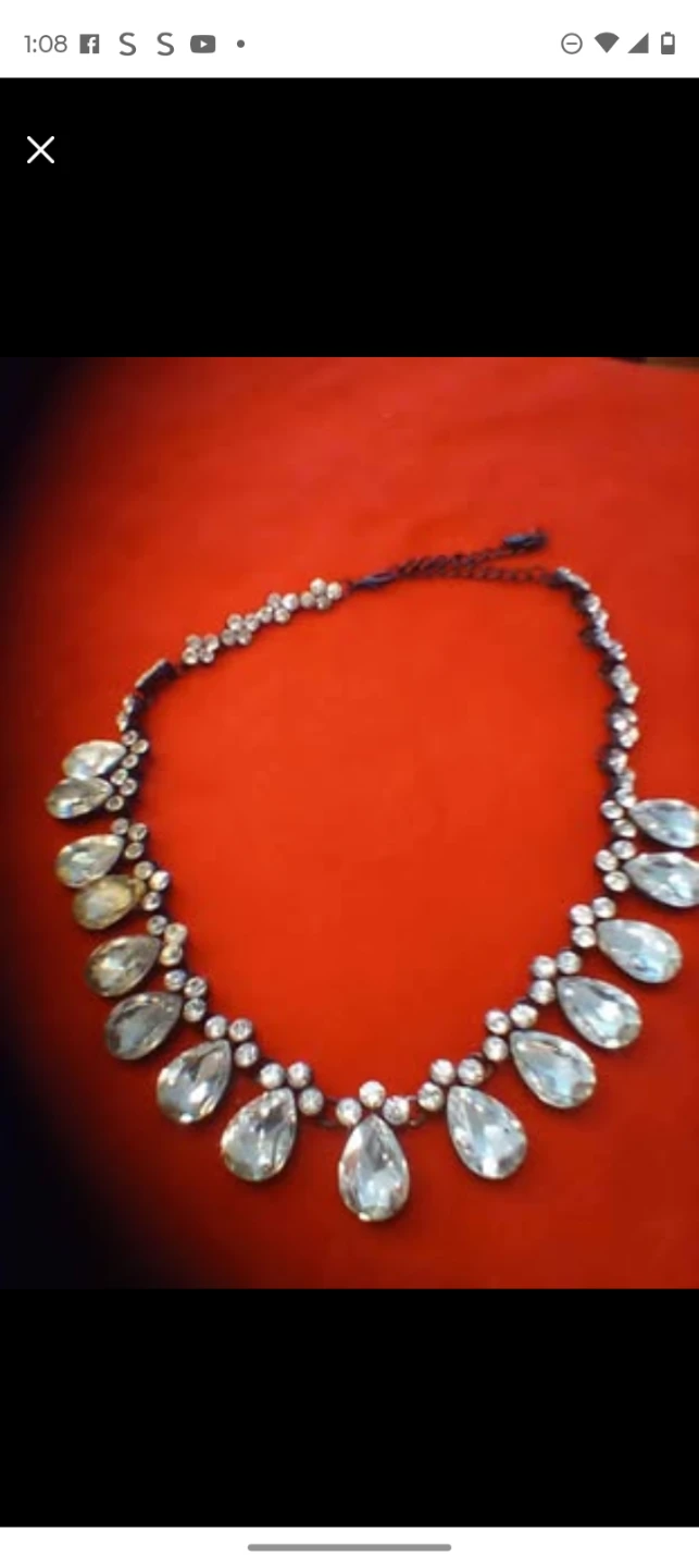 Crystal Teardrop Statement Necklace