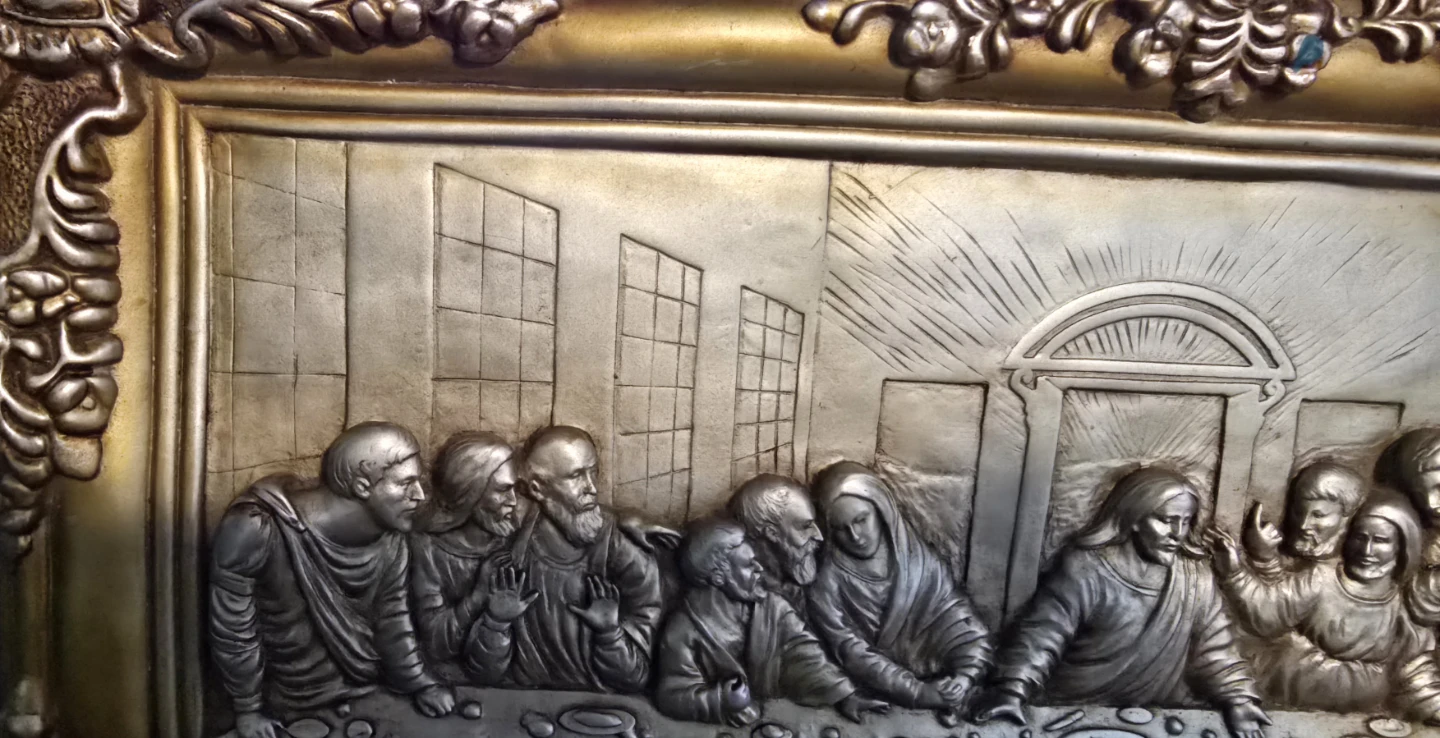 🥕Vintage Antique The Last Supper Relief Art - photo 4