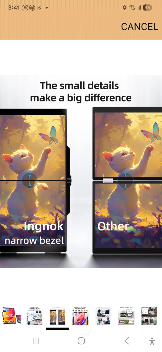 INGNOK Dual 15.6" Foldable Screen FHD 1080P Portable Monitor - photo 3