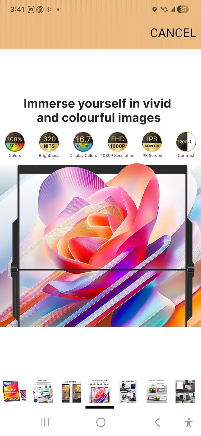 INGNOK Dual 15.6" Foldable Screen FHD 1080P Portable Monitor - photo 4
