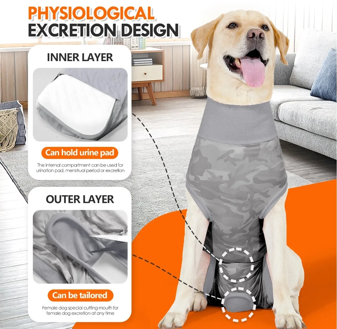 Camouflage Dog Recovery Suit-Size XL - photo 2