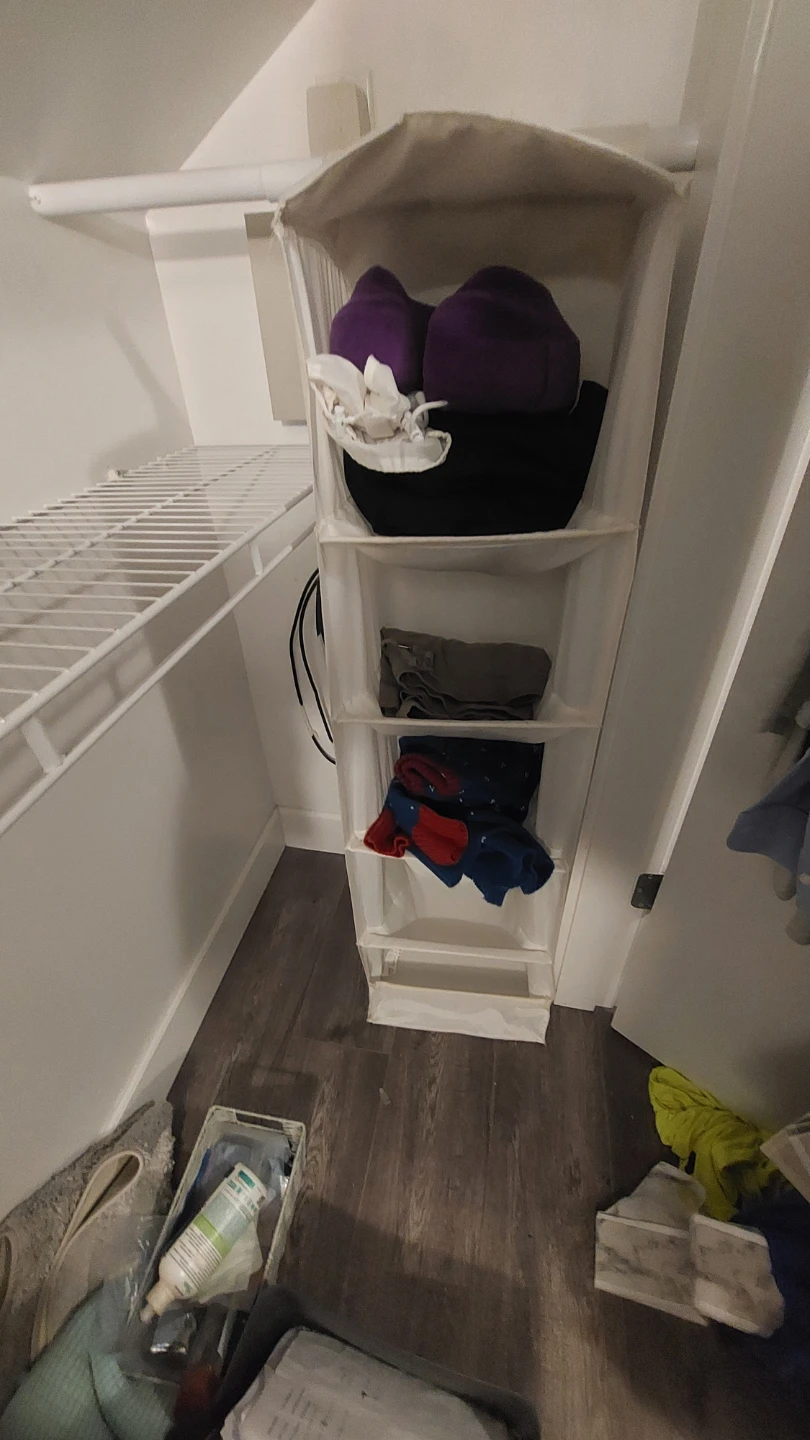 White 6-Shelf Hanging Closet Organizer w/ Extendable Rods, qty 2 - photo 3