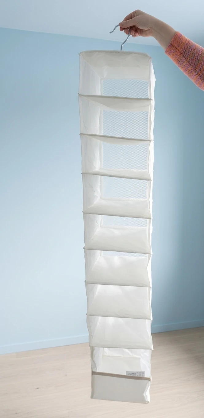 White Hanging Fabric Organizer