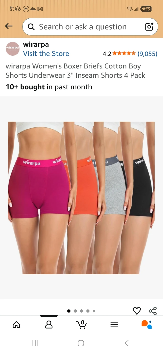 Wirarpa Women's Boxer Briefs - Large (4 Pack)