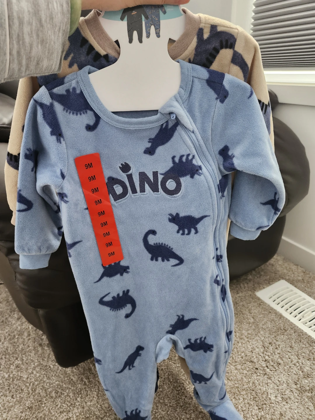 Pekkle 9M Fleece Sleepers - 2 Pack (Dinosaur Theme) Brand New