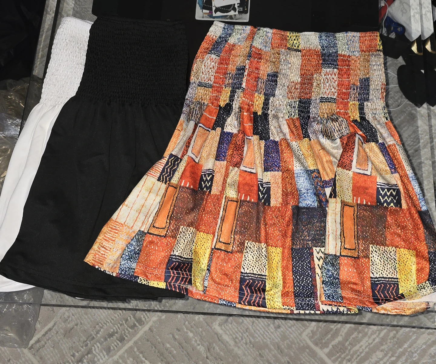 Black/White/orange tube top
