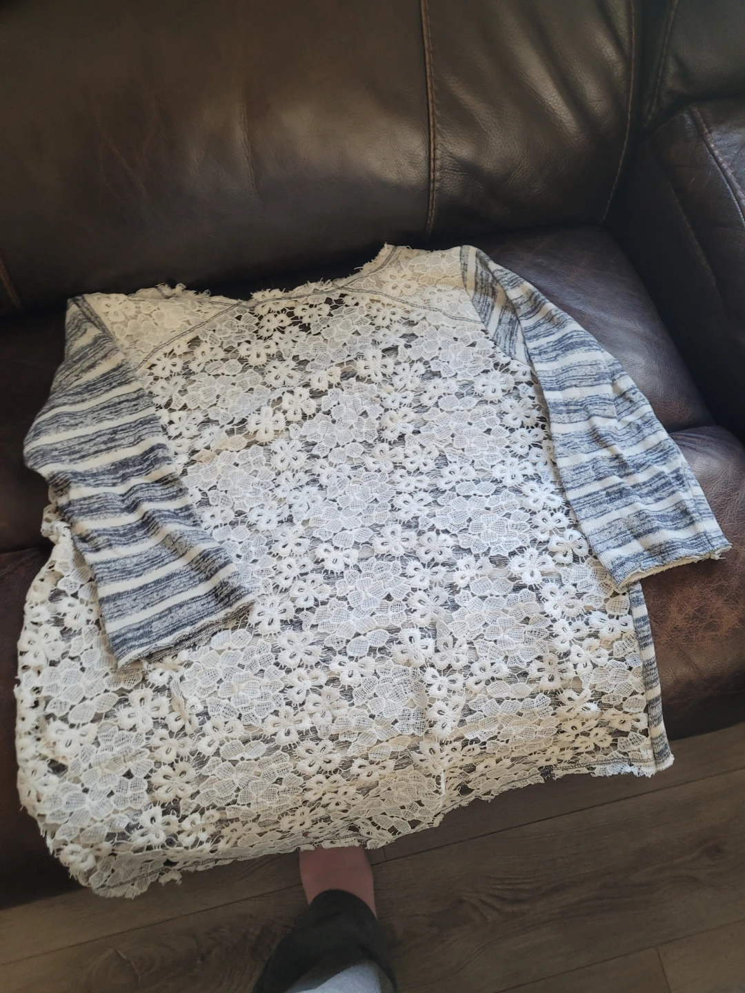 Striped Lace Top - photo 2