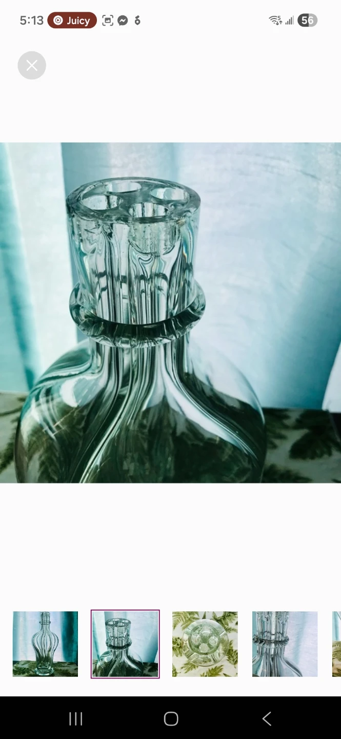 Clear Glass Decorative Bottle Vase - photo 2