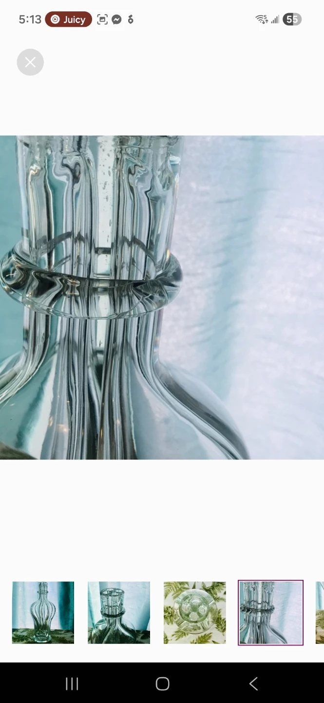 Clear Glass Decorative Bottle Vase - photo 4