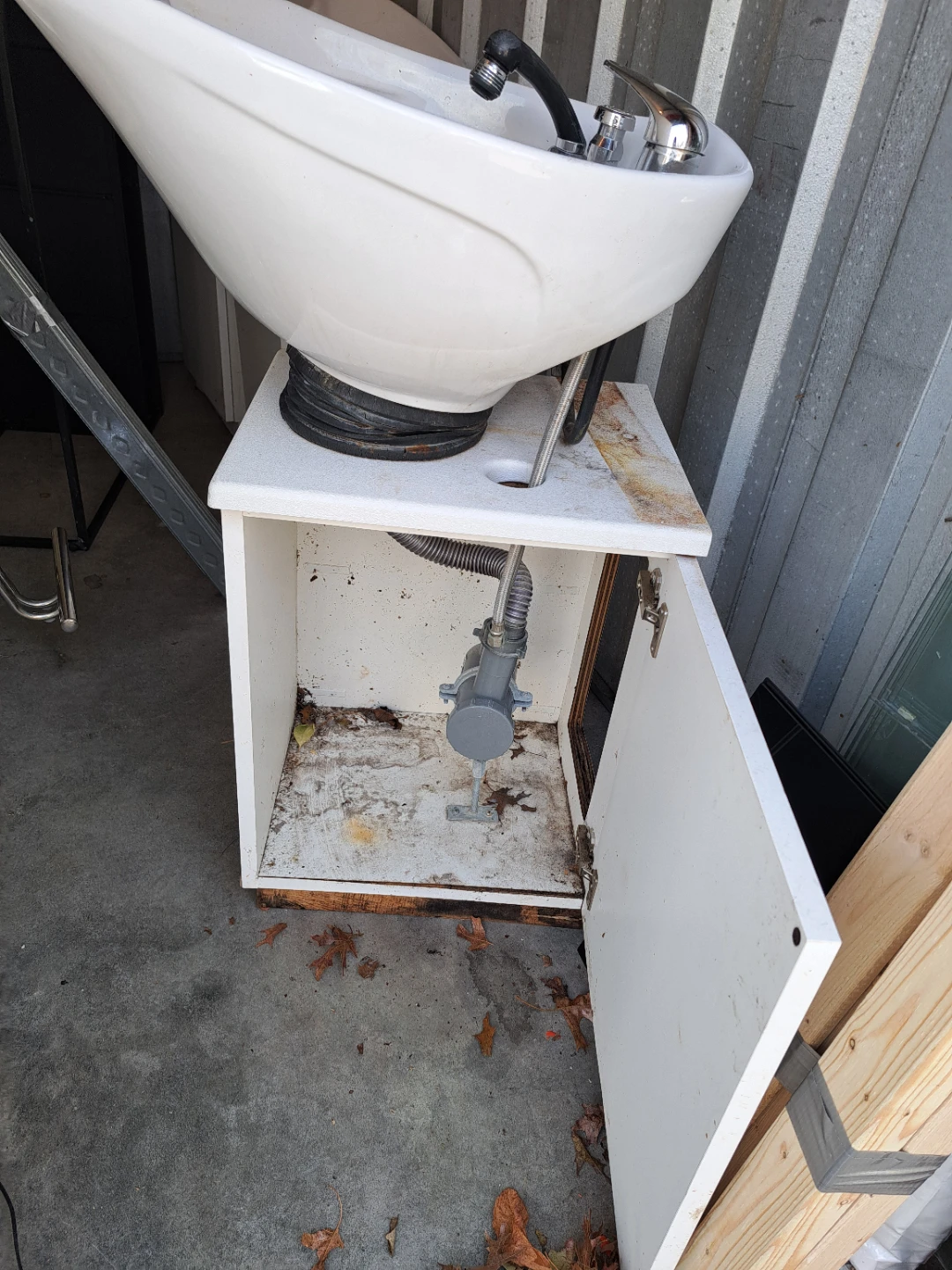 White Salon Shampoo Bowl with Cabinet - photo 3