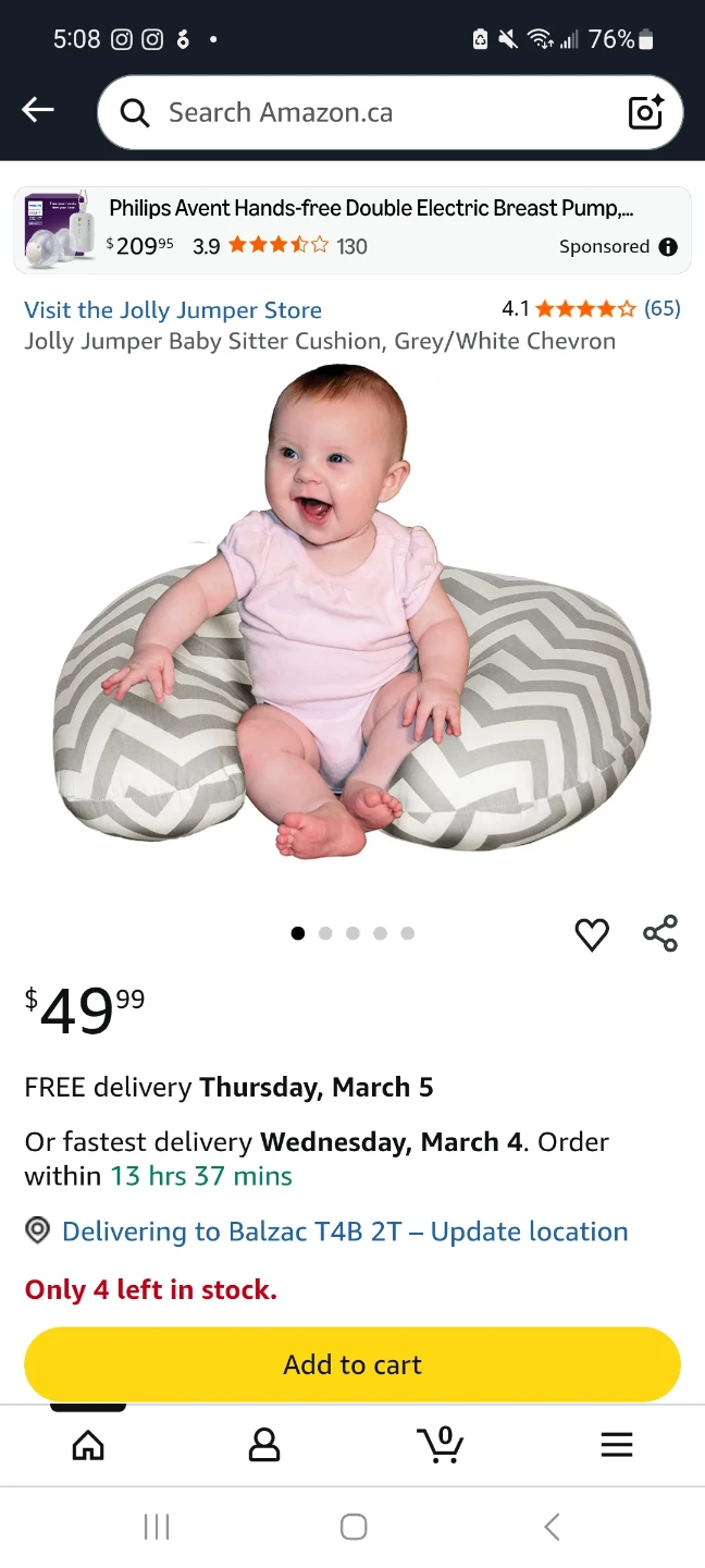 Like New Jolly Jumper Baby Sitter Cushion 🧡