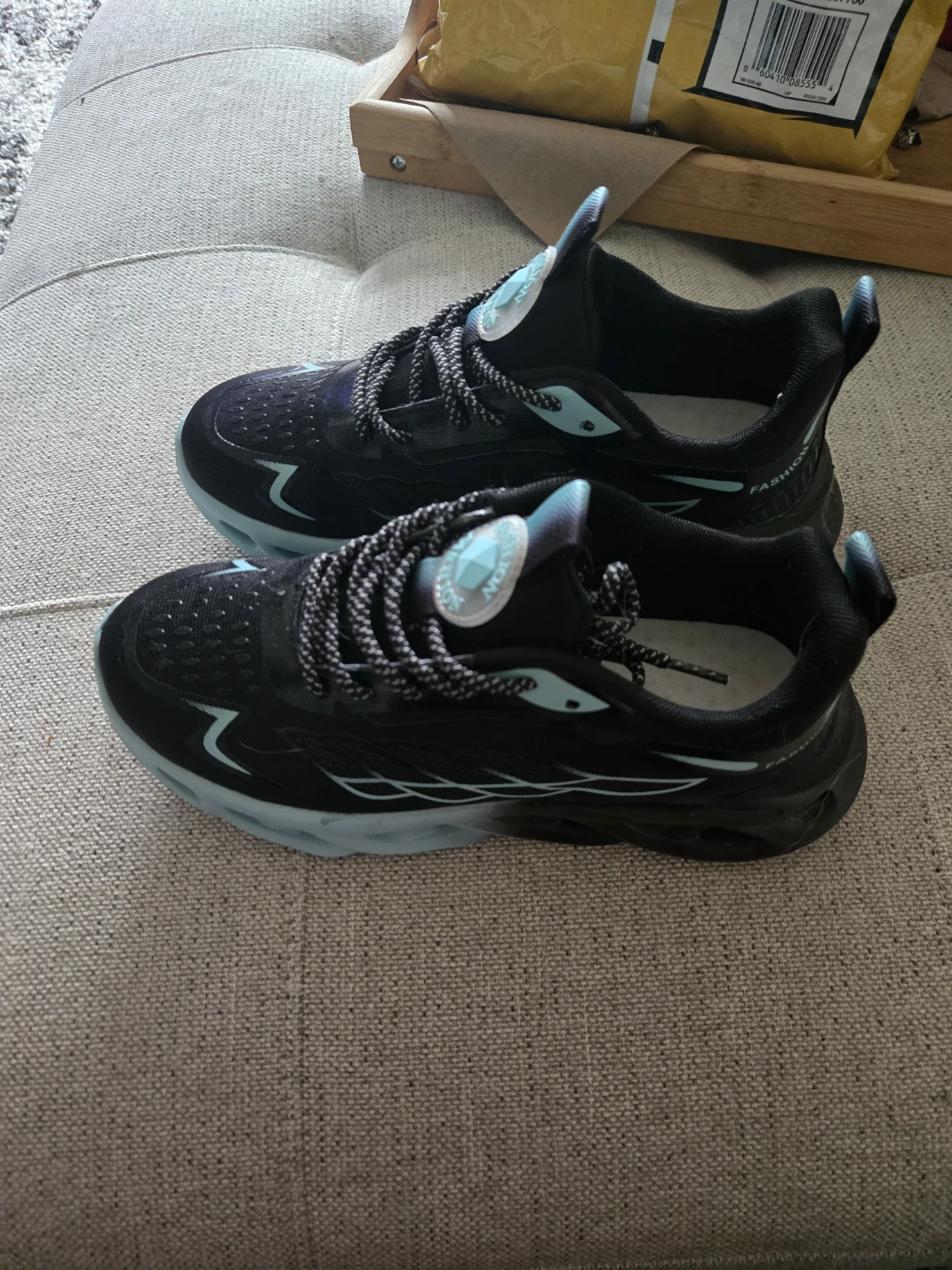 Black and light blue fashion sneakers