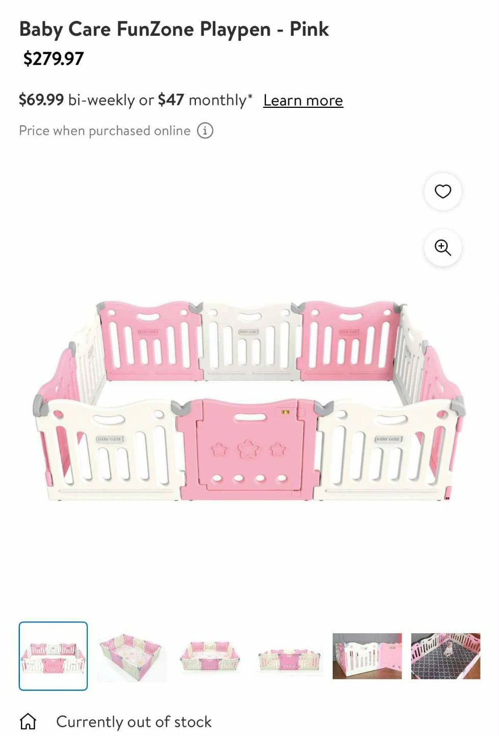 Baby Care FunZone Playpen - Pink