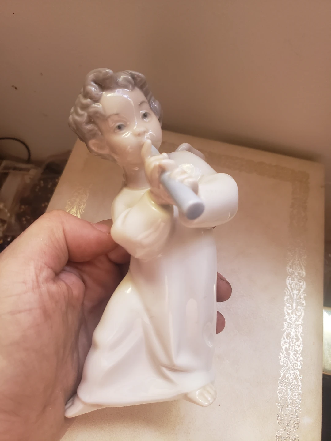 Lladro Porcelain Figurine of a Child Playing a Flute